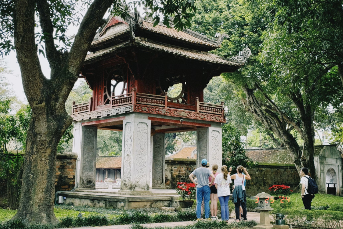 Temple of Literature with traditional Vietnamese architecture